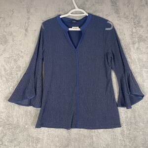 Med Valonia Sheer Top Blue Belle Sleeve Celestial Whimsy Goth0